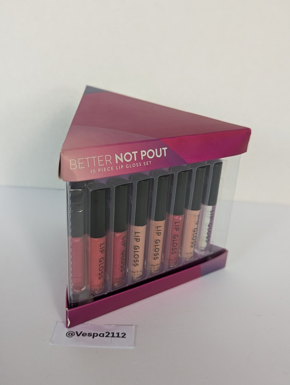 Lip Gloss 15pc Set Better Not Pout Assorted Colors New In Box